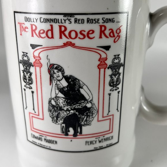 Vtg The Red Rose Rag Ceramic Coffee Tea Cup Mug Souvenir Goldenrod Showboat - Picture 9 of 12